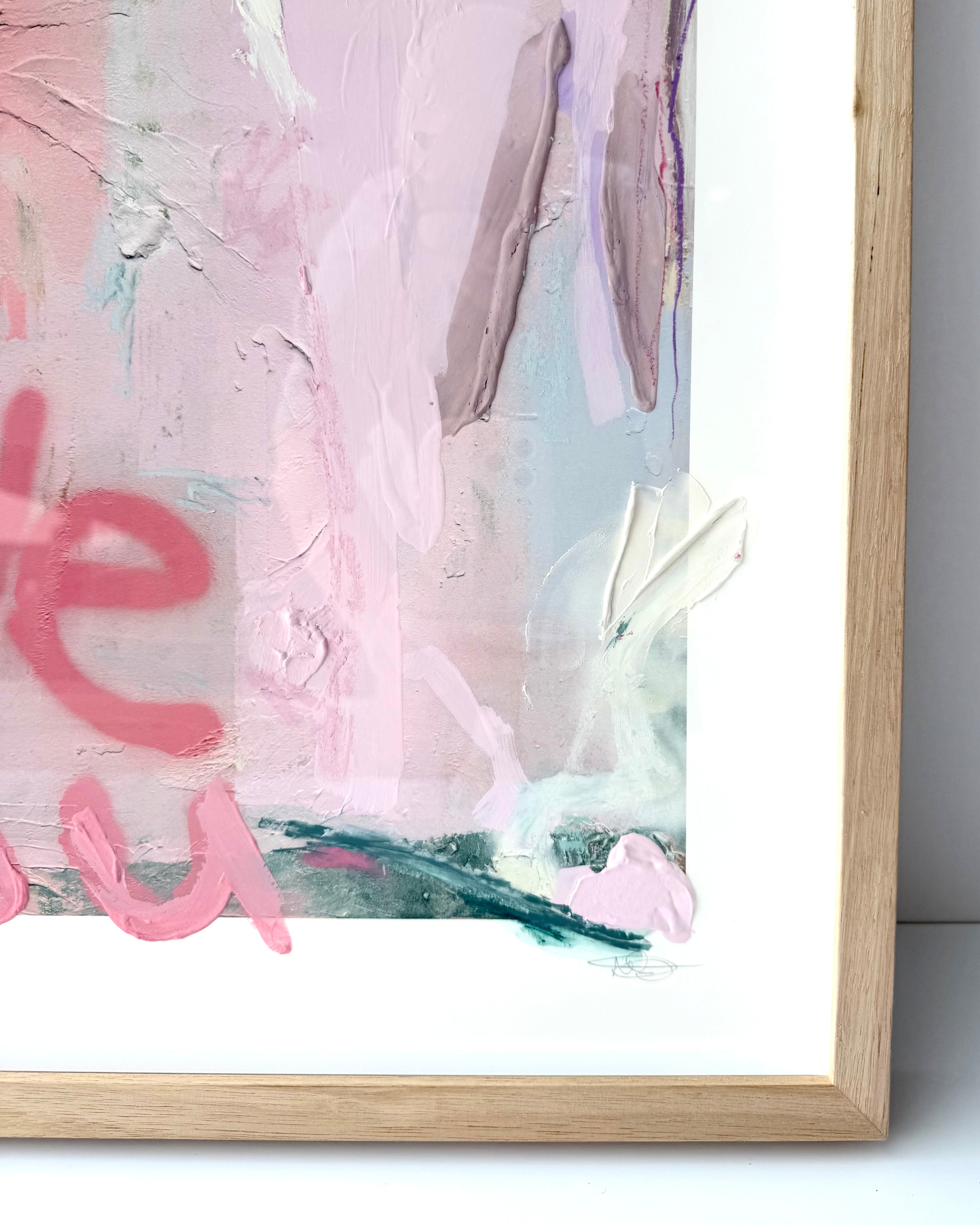 Love You First Textured Art - 5/11 (raw oak frame)