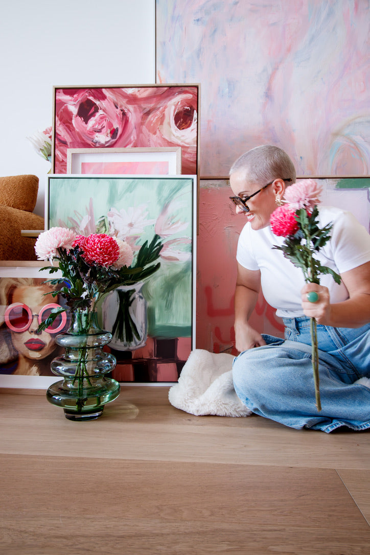 Sample - Market Flowers - 50x70 cm Shadow Box Frame White