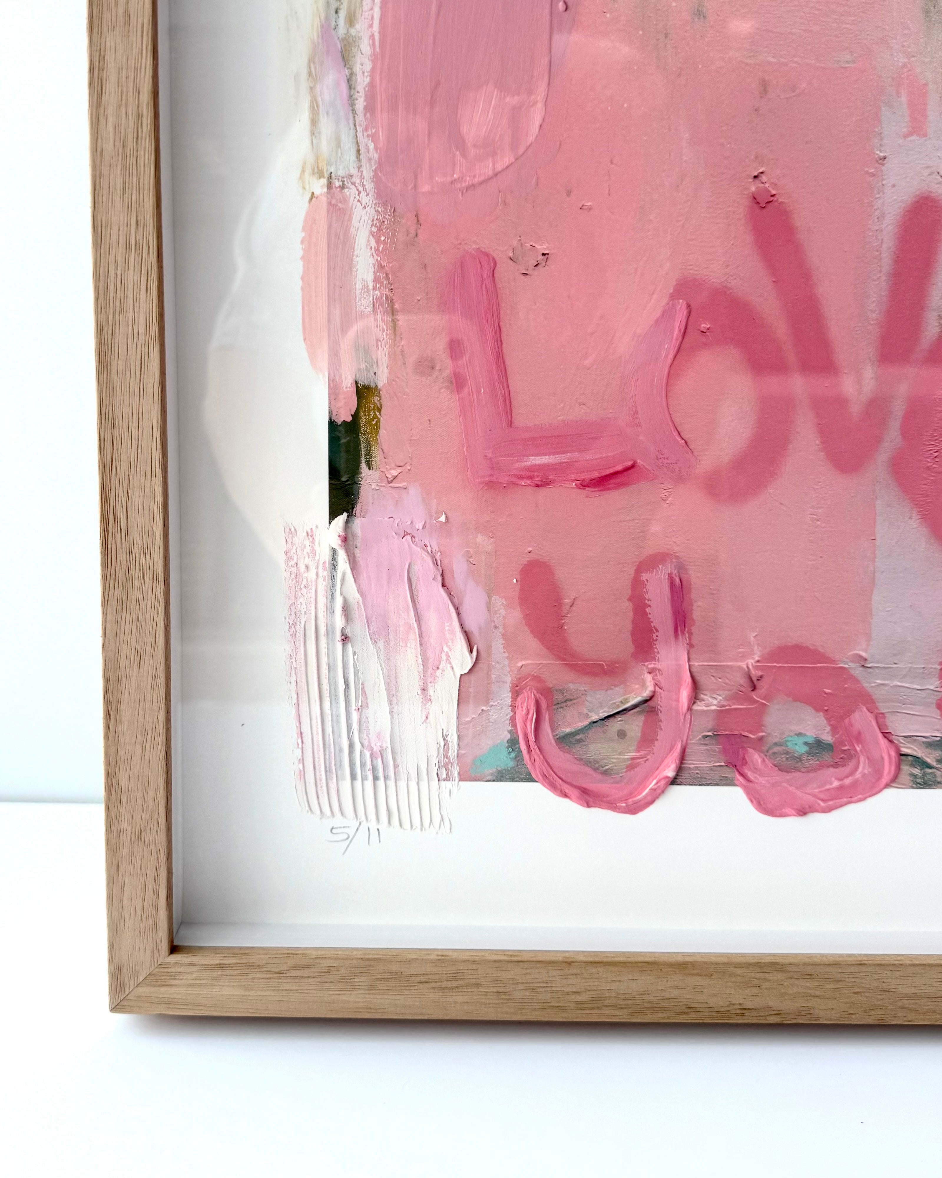 Love You First Textured Art - 5/11 (raw oak frame)
