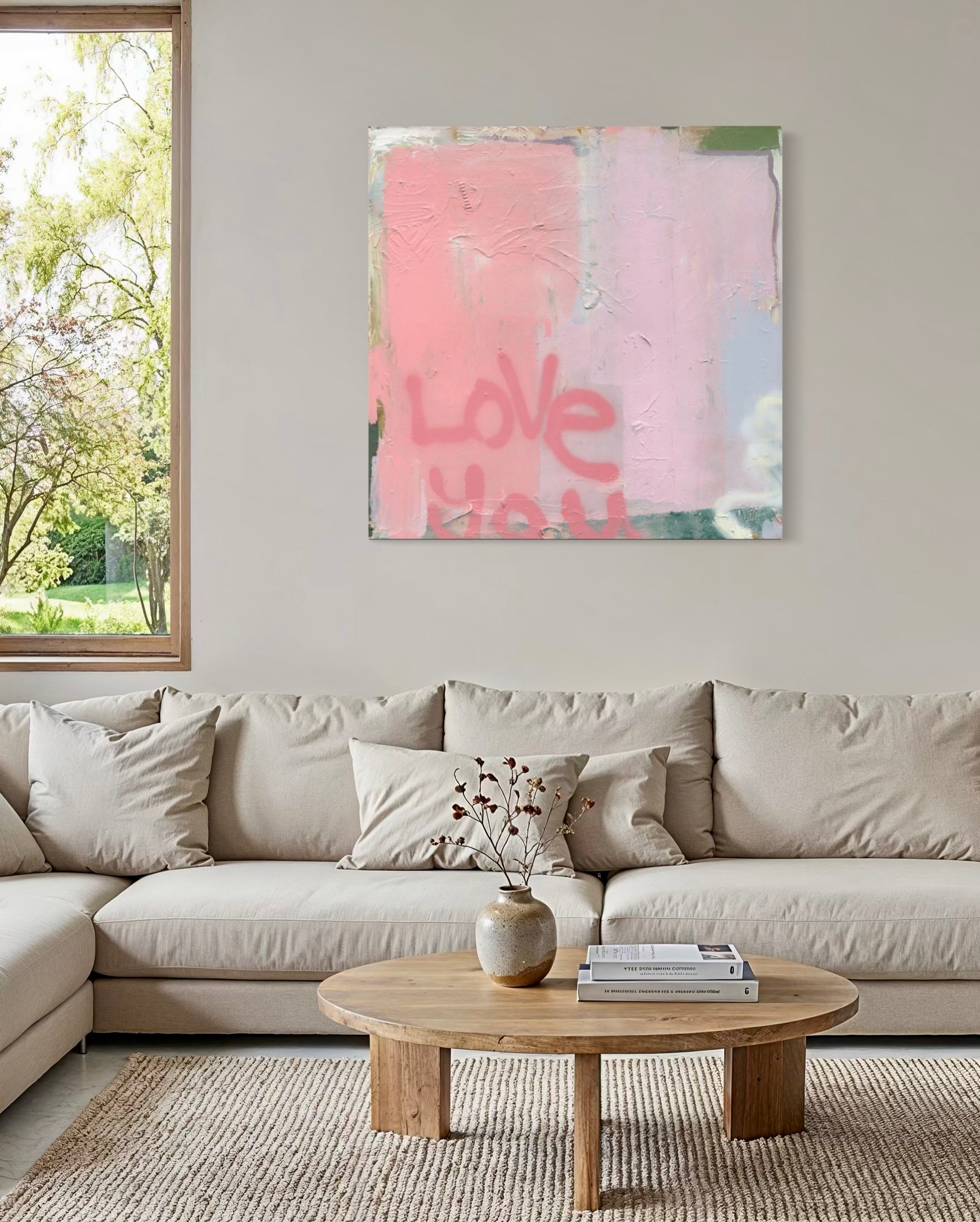 Love You First Stretched (ready to hang) 90 x 90cm