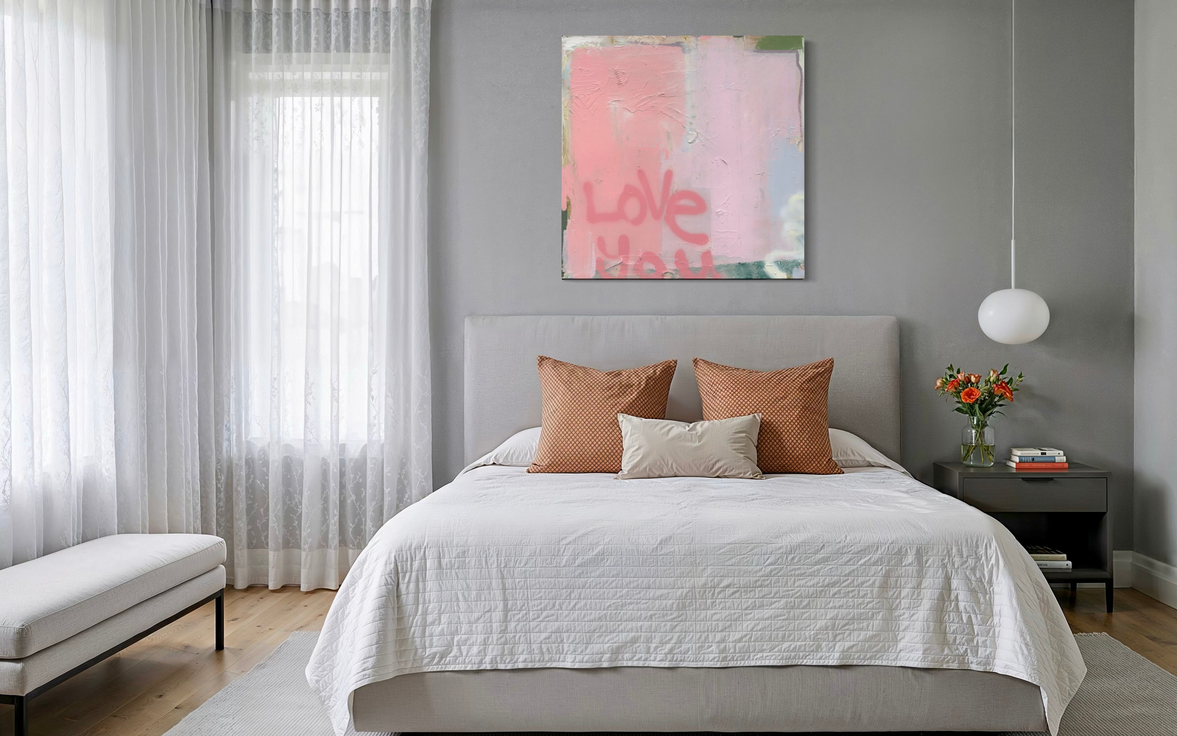 Love You First Stretched (ready to hang) 90 x 90cm