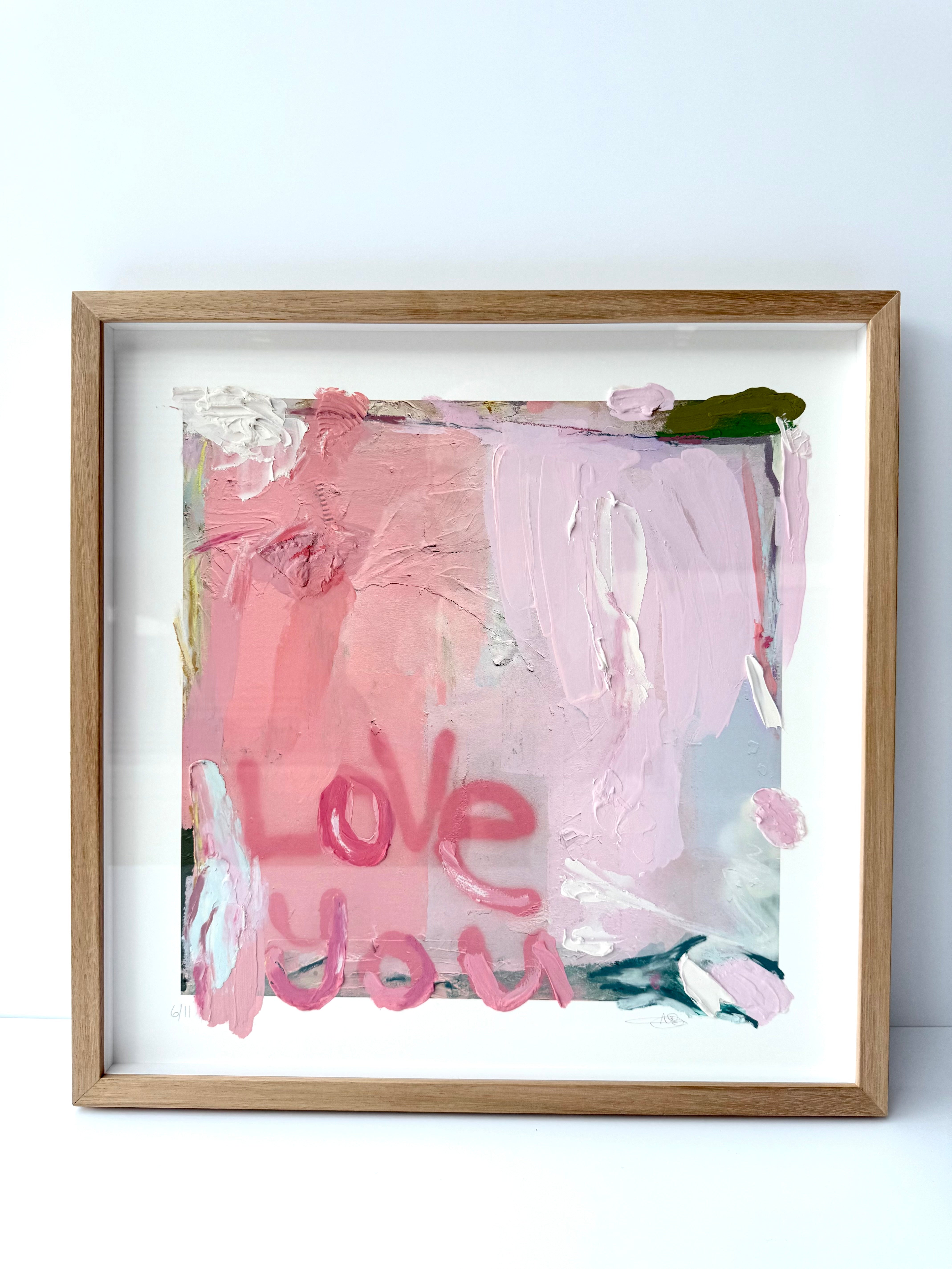 Love You First Textured Art - 6/11 (raw oak frame)