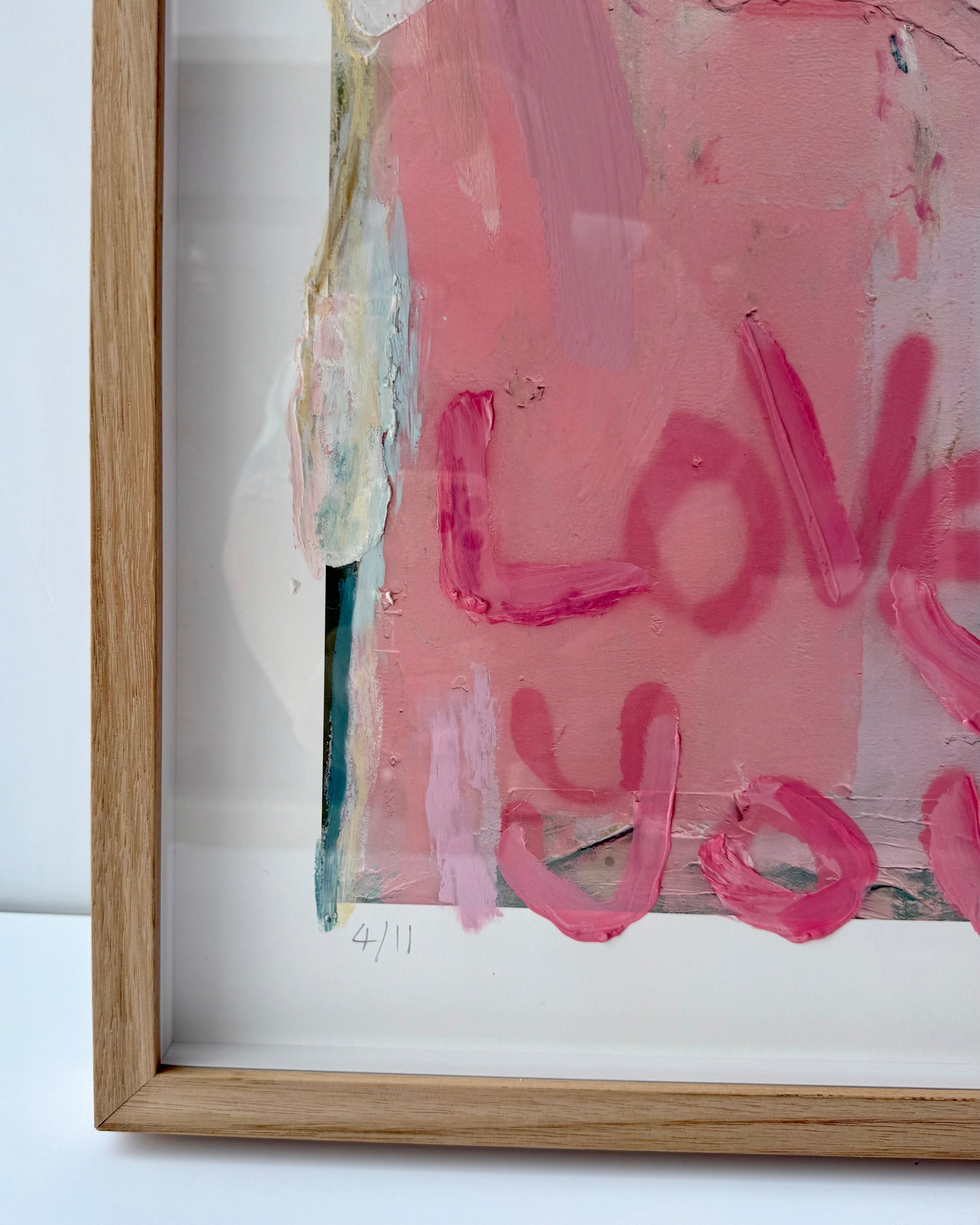 Love You First Textured Art - 4/11 (raw oak frame)