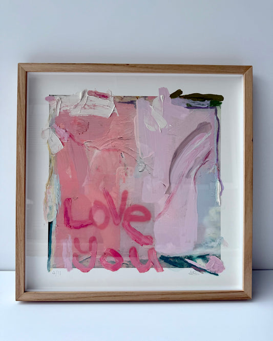 Love You First Textured Art - 4/11 (raw oak frame)