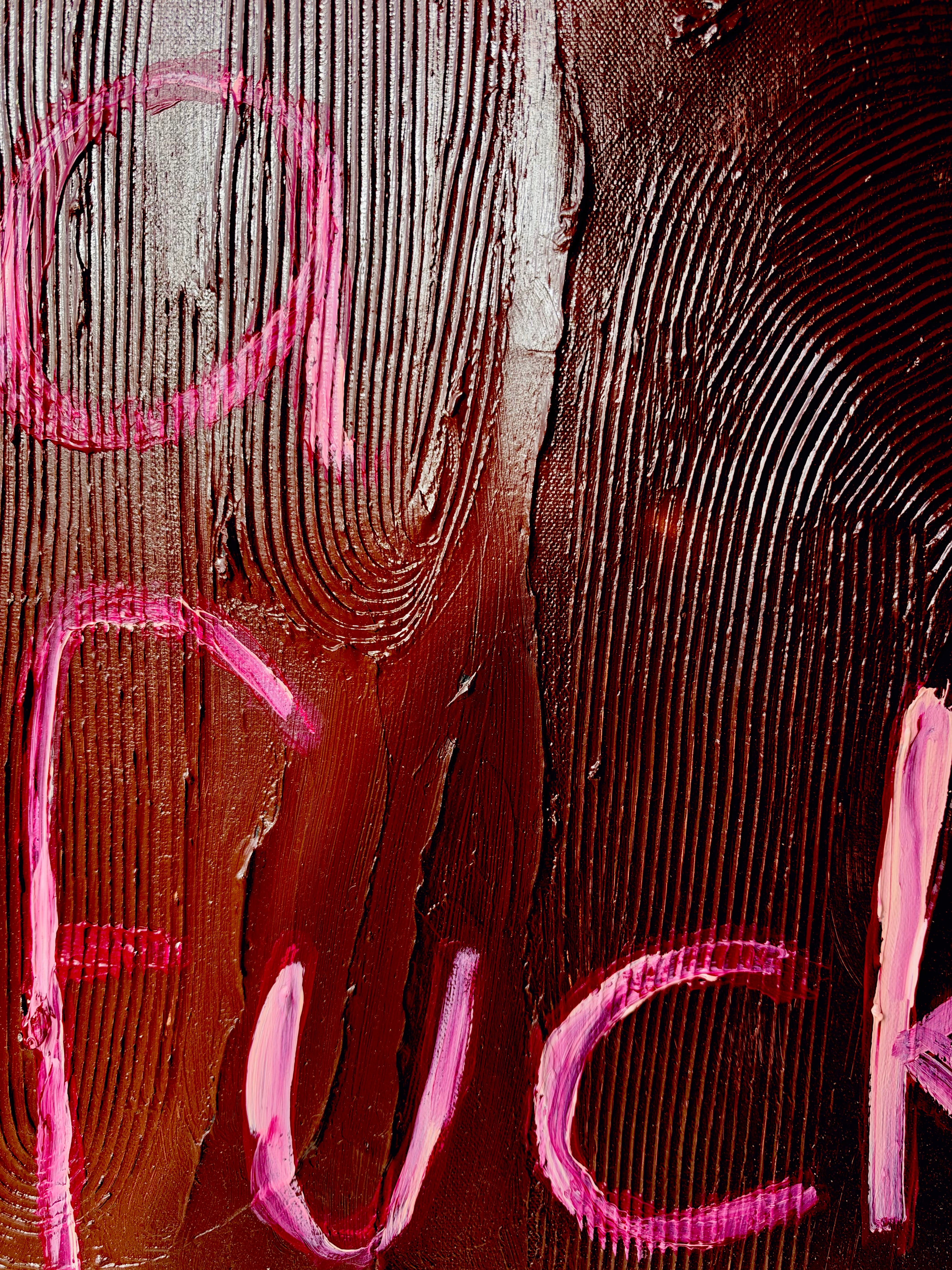 Fuck Yes Original Art (73x73) Framed in Raw Oak