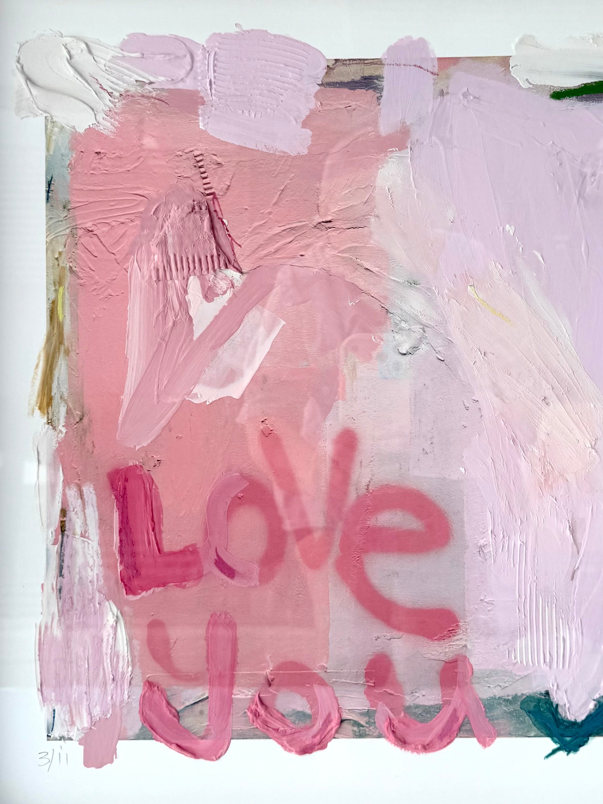 Love You First Textured Art - 3/11 (raw oak frame)