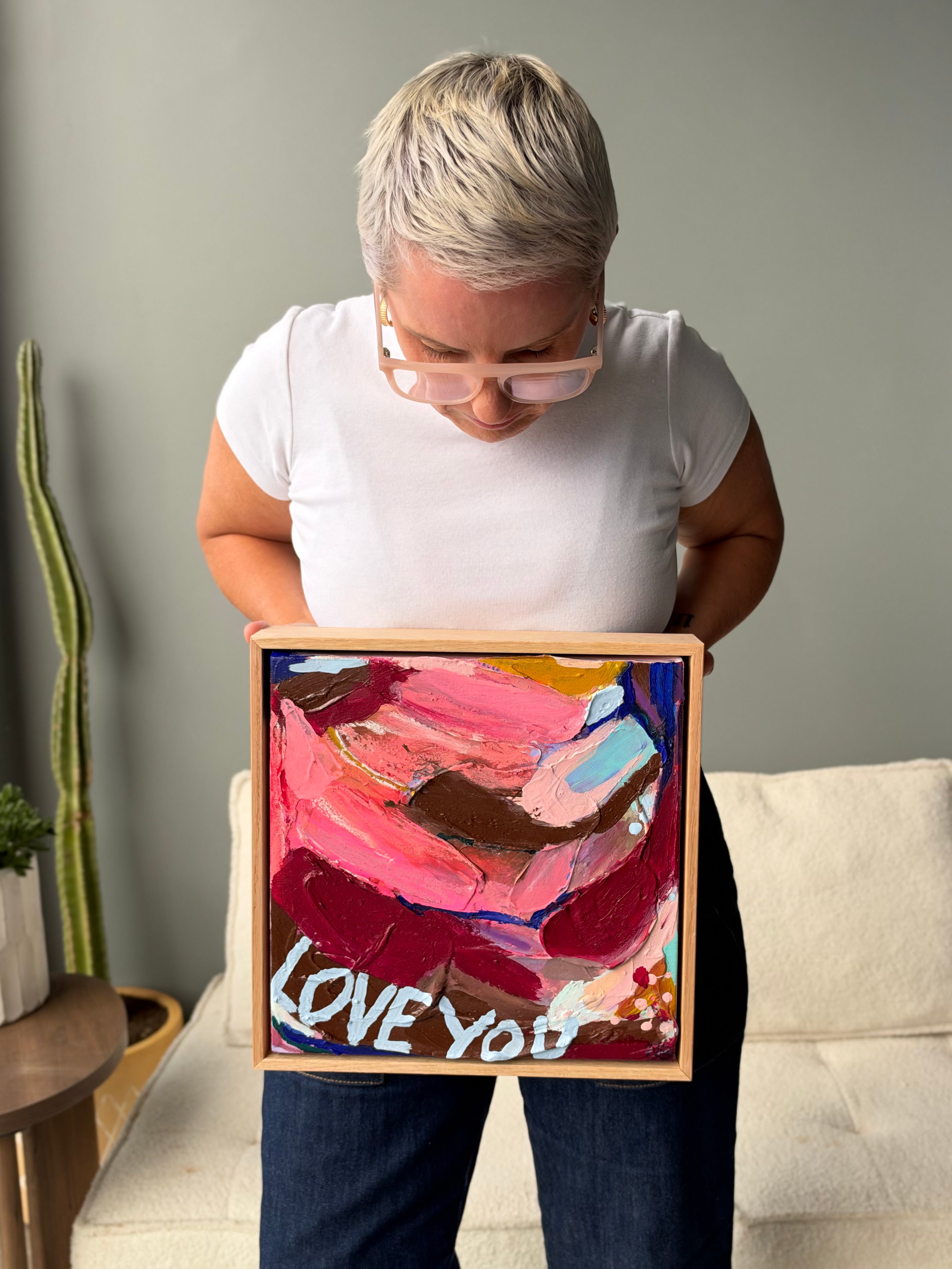 Fun Loving Original Art (33x33cm) Framed in Raw Oak