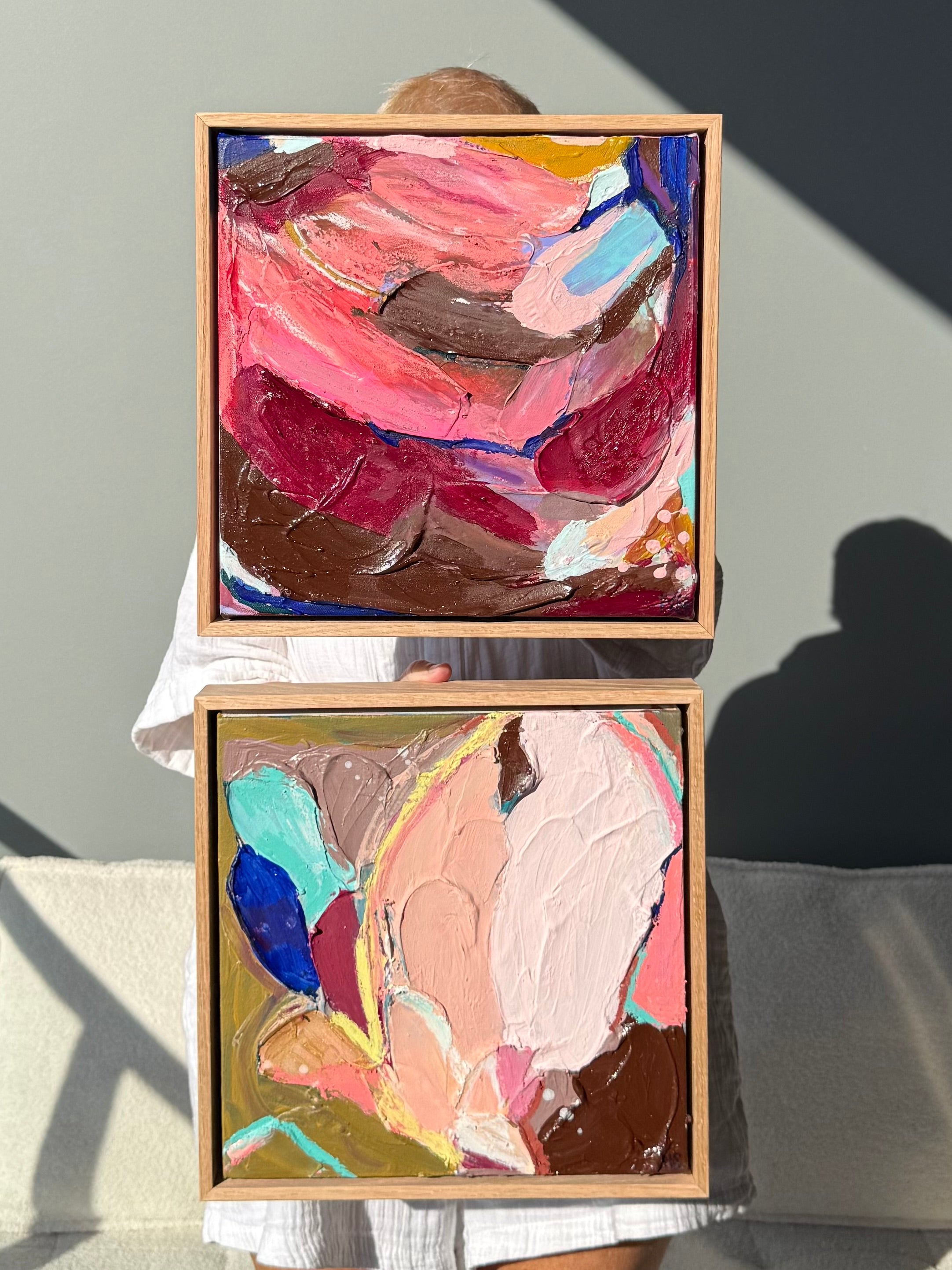 Uva Original Art (33x33cm) Framed in Raw Oak