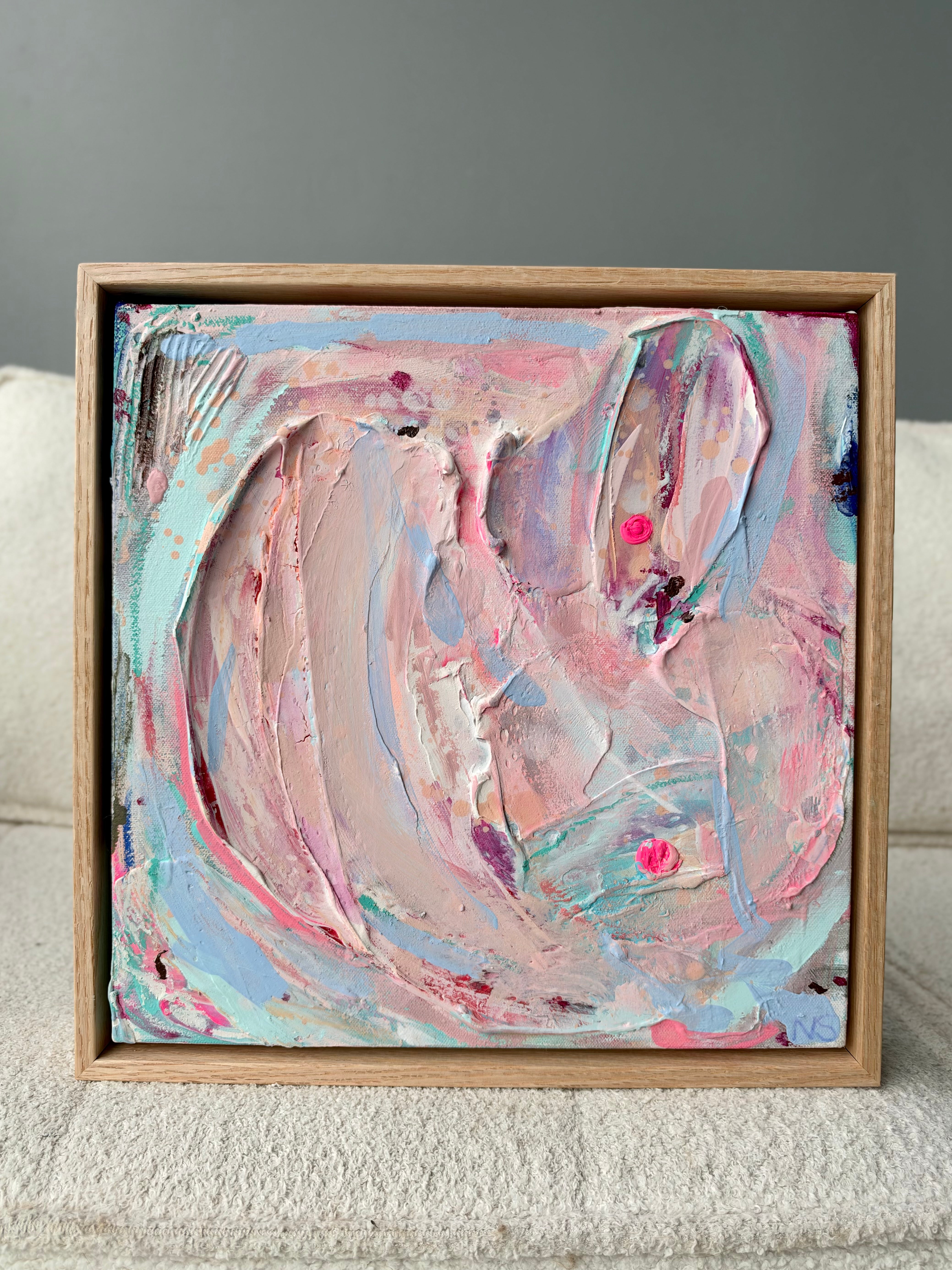 Fun Times Original Art (33x33cm) Framed in Raw Oak