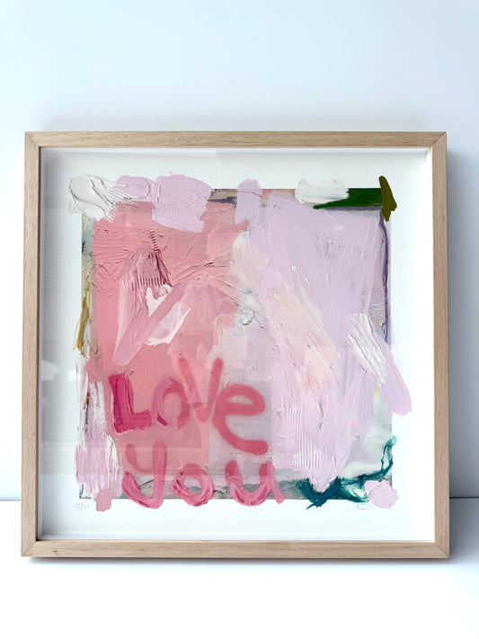 Love You First Textured Art - 3/11 (raw oak frame)