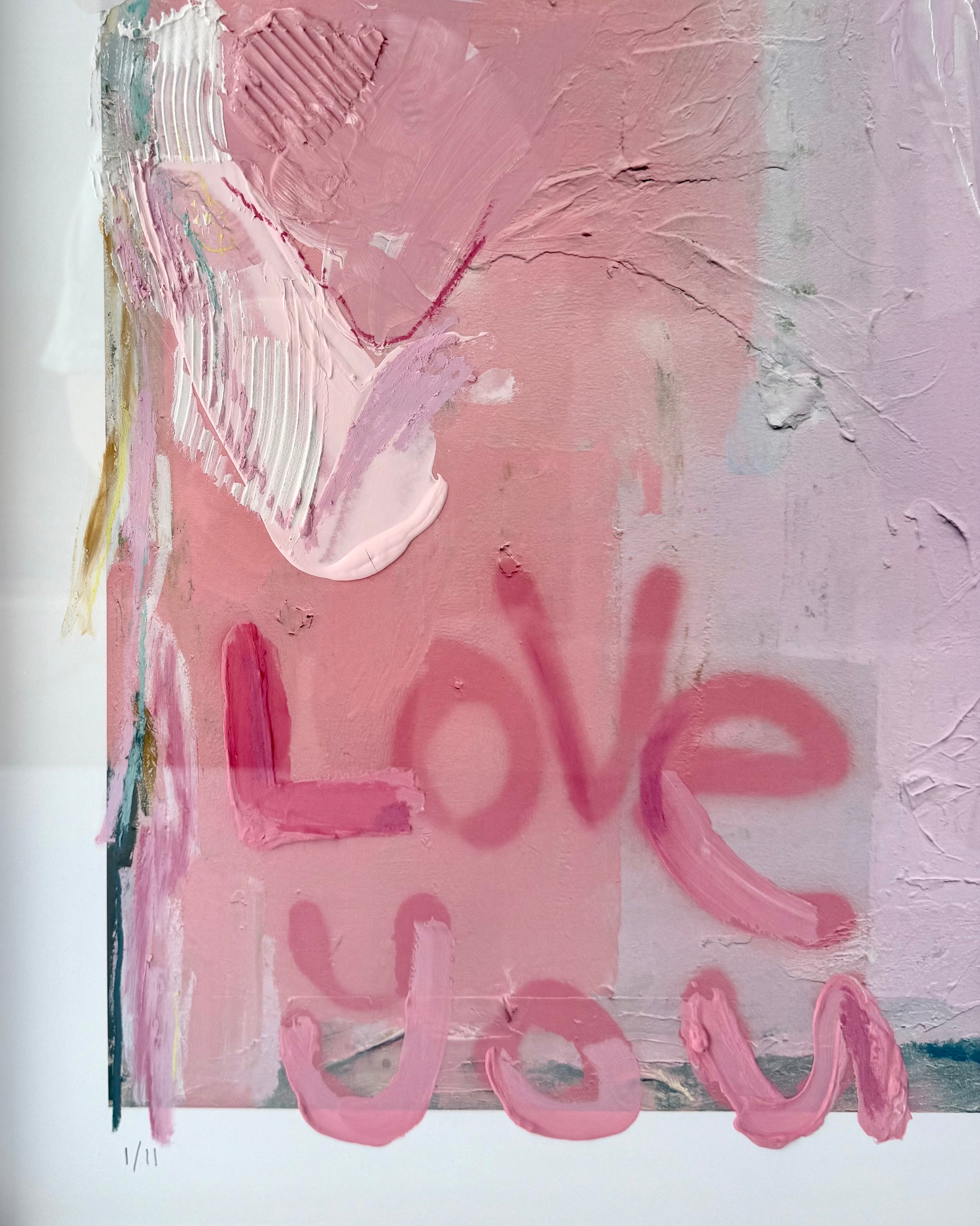 Love You First Textured Art - 1/11 (raw oak frame)