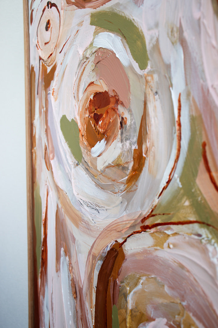 Earth Woman Original Artwork Framed in raw Oak 54x85 cm