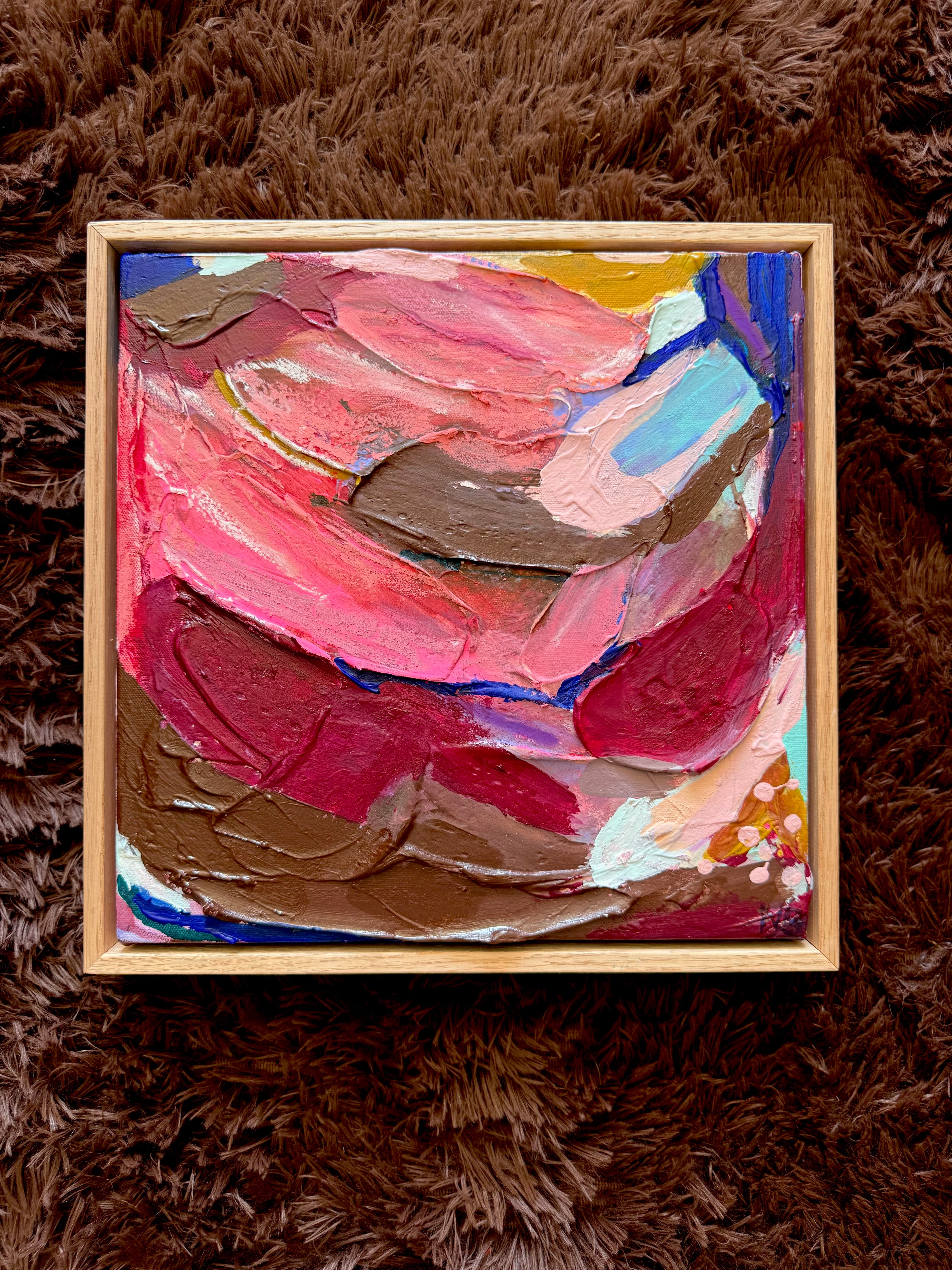 Uva Original Art (33x33cm) Framed in Raw Oak
