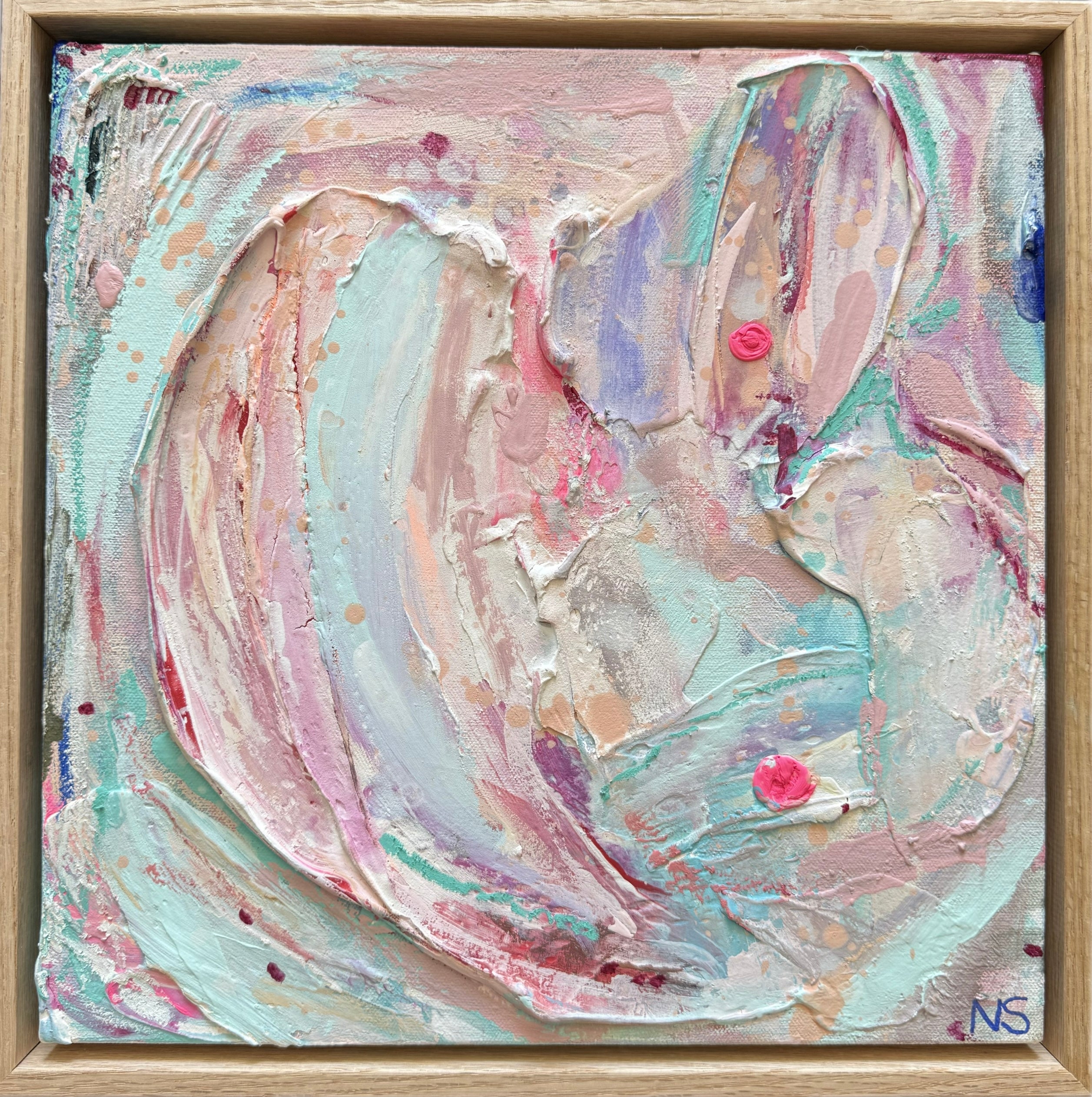 Maldives Original Art (33x33cm) Framed in Raw Oak