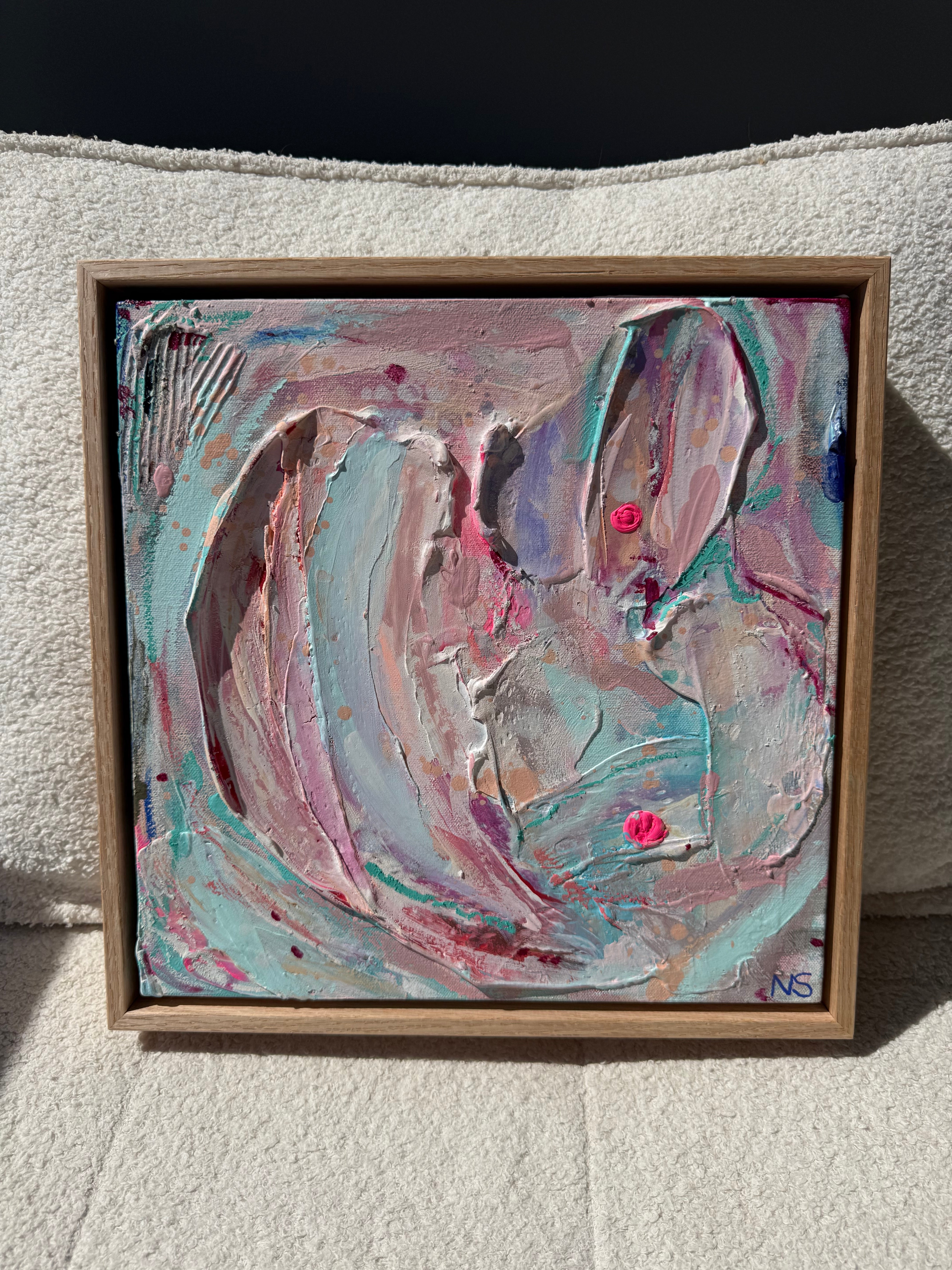 Maldives Original Art (33x33cm) Framed in Raw Oak
