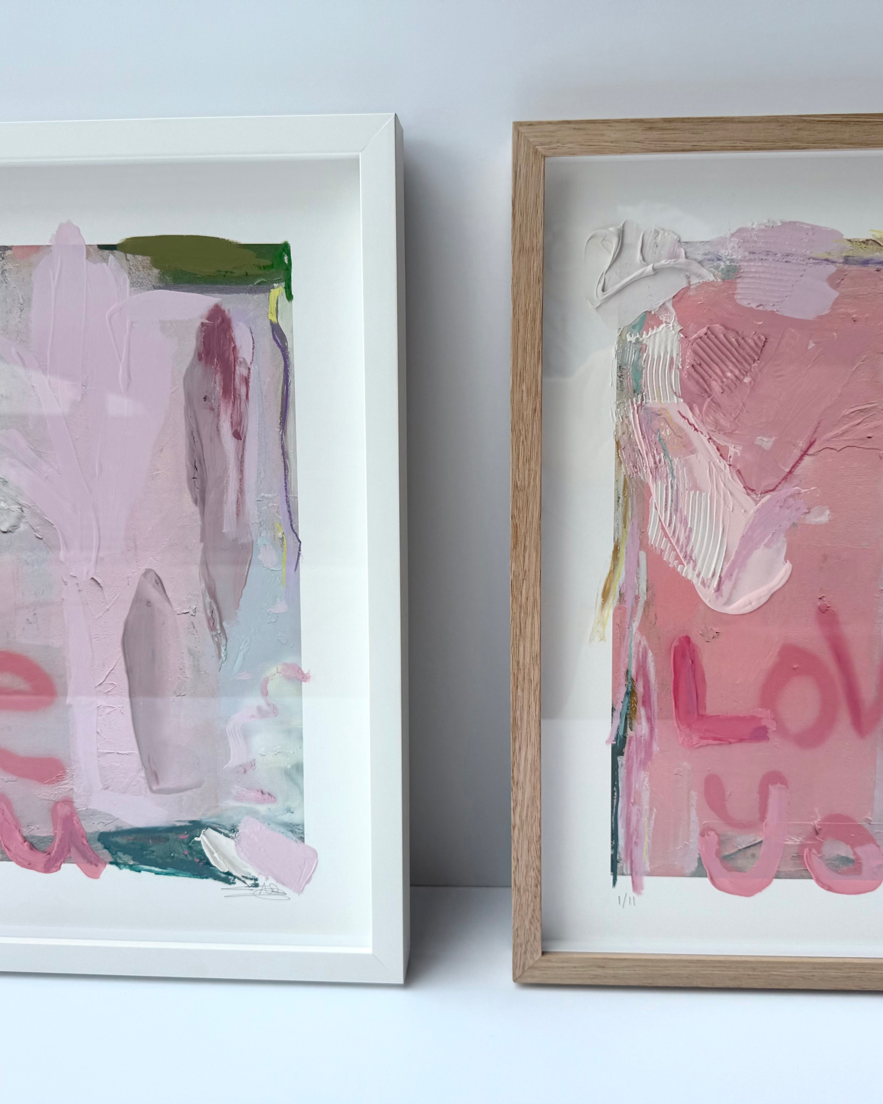 Love You First Textured Art - 1/11 (raw oak frame)