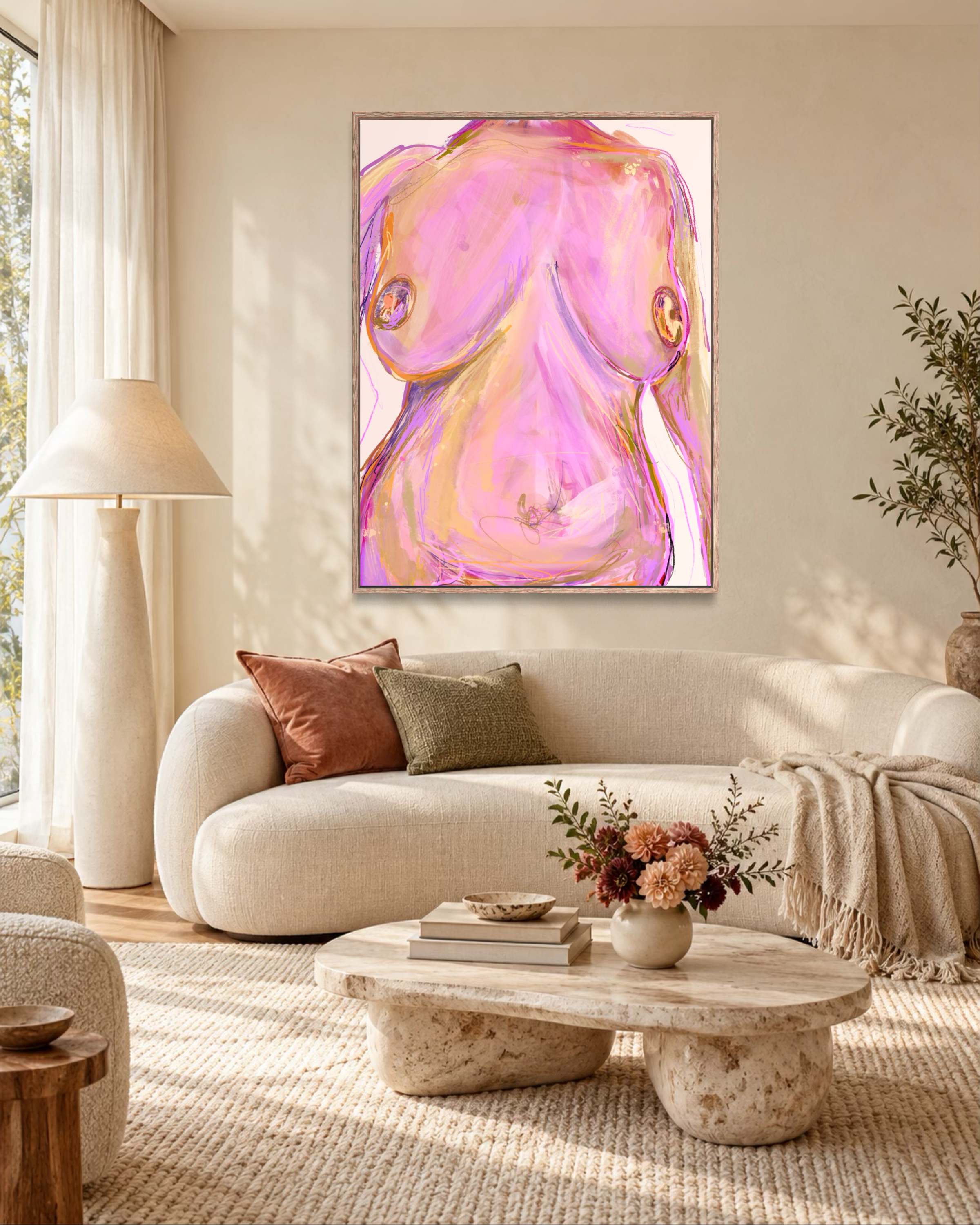 Custom Boob Art - Framed Large (90x126cm)
