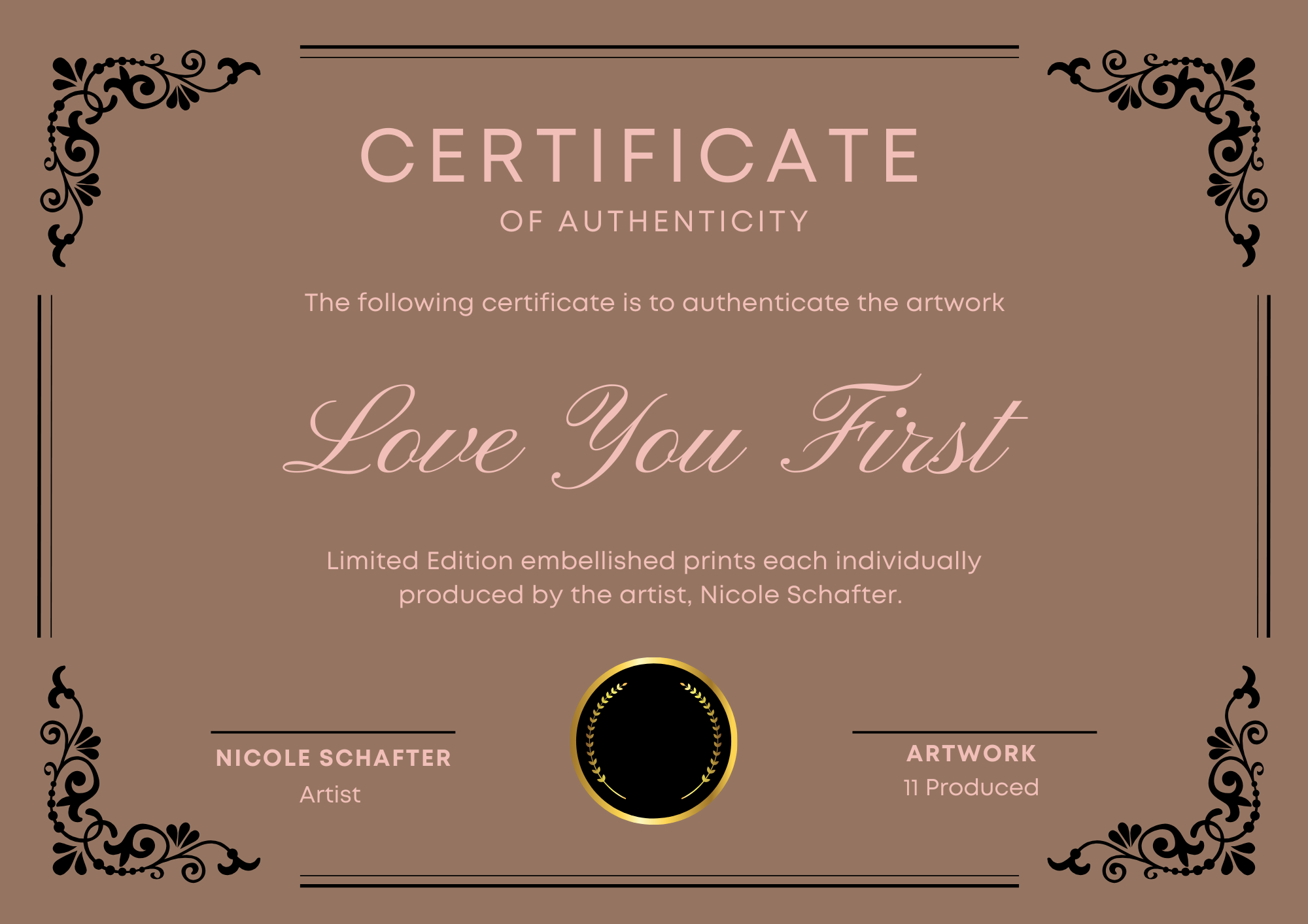 Love You First Textured Art - 1/11 (raw oak frame)