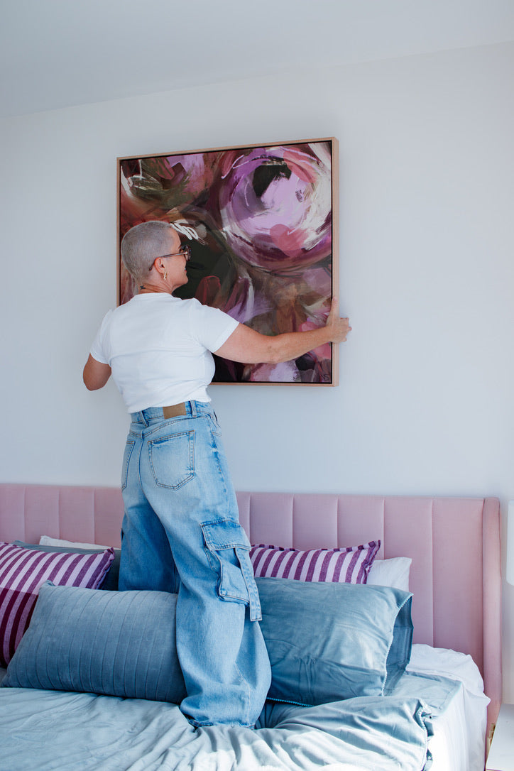 Sample - Healing and Peace - 80x80 cm Framed Raw Oak