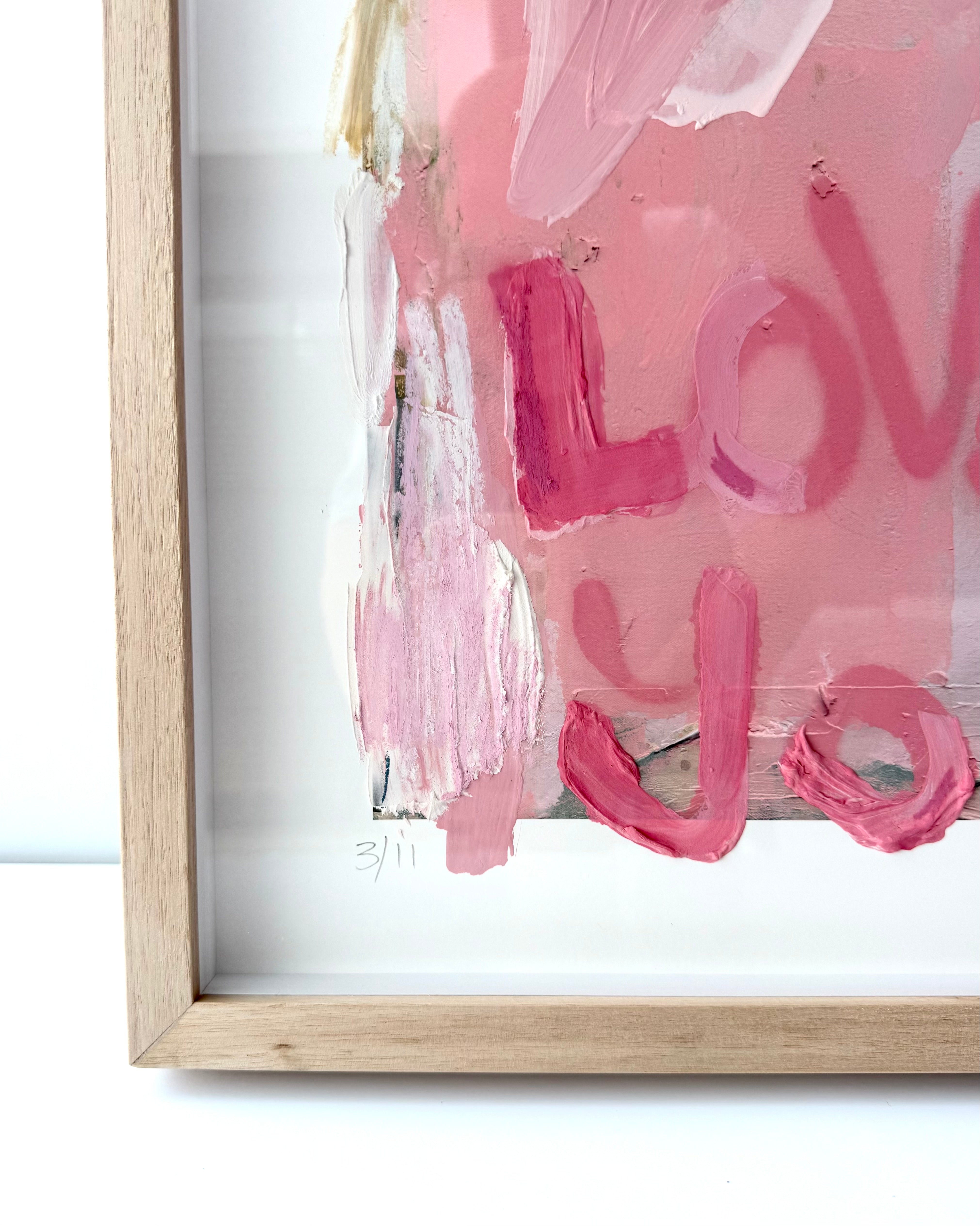 Love You First Textured Art - 3/11 (raw oak frame)