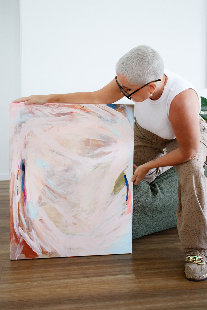 Rest is Needed Original Art Framed In Raw Oak 60x75 Cm