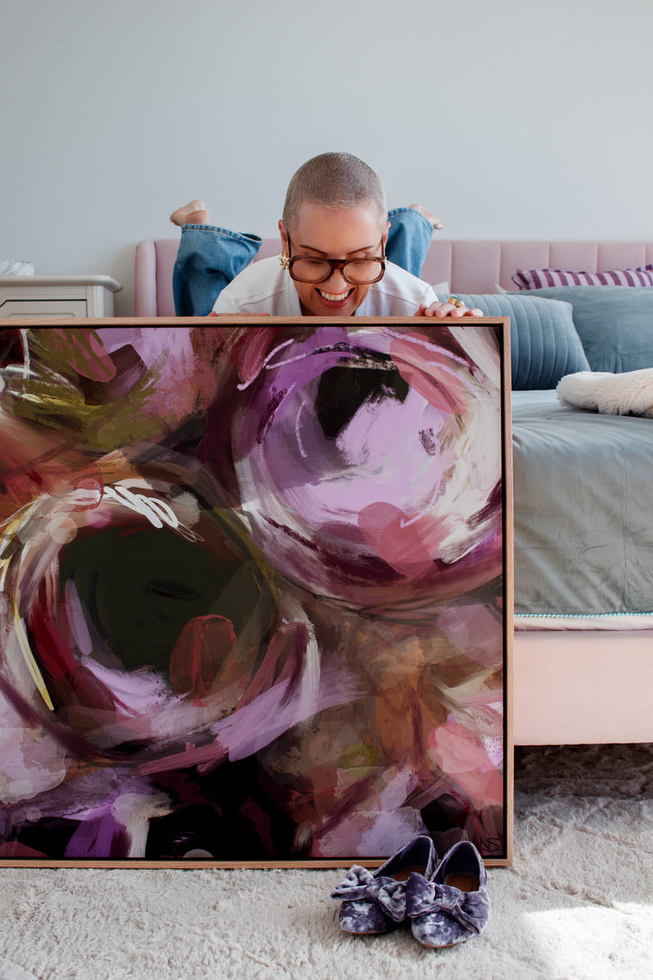 Sample - Healing and Peace - 80x80 cm Framed Raw Oak