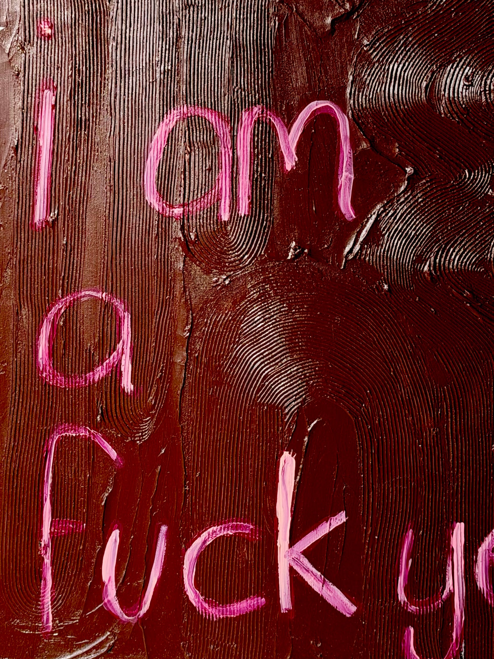 Fuck Yes Original Art (73x73) Framed in Raw Oak