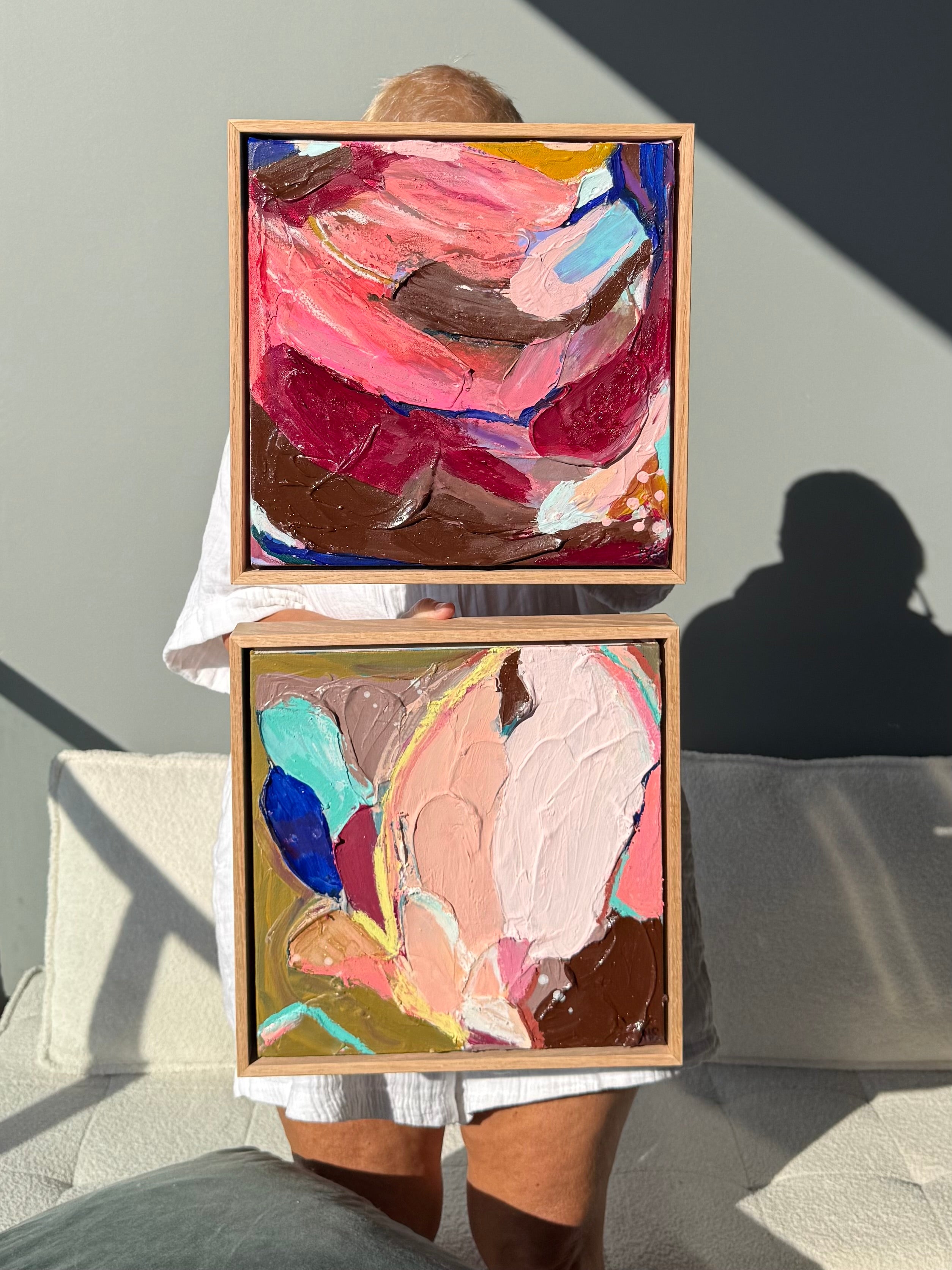 Yala Original Art (33x33cm) Framed in Raw Oak