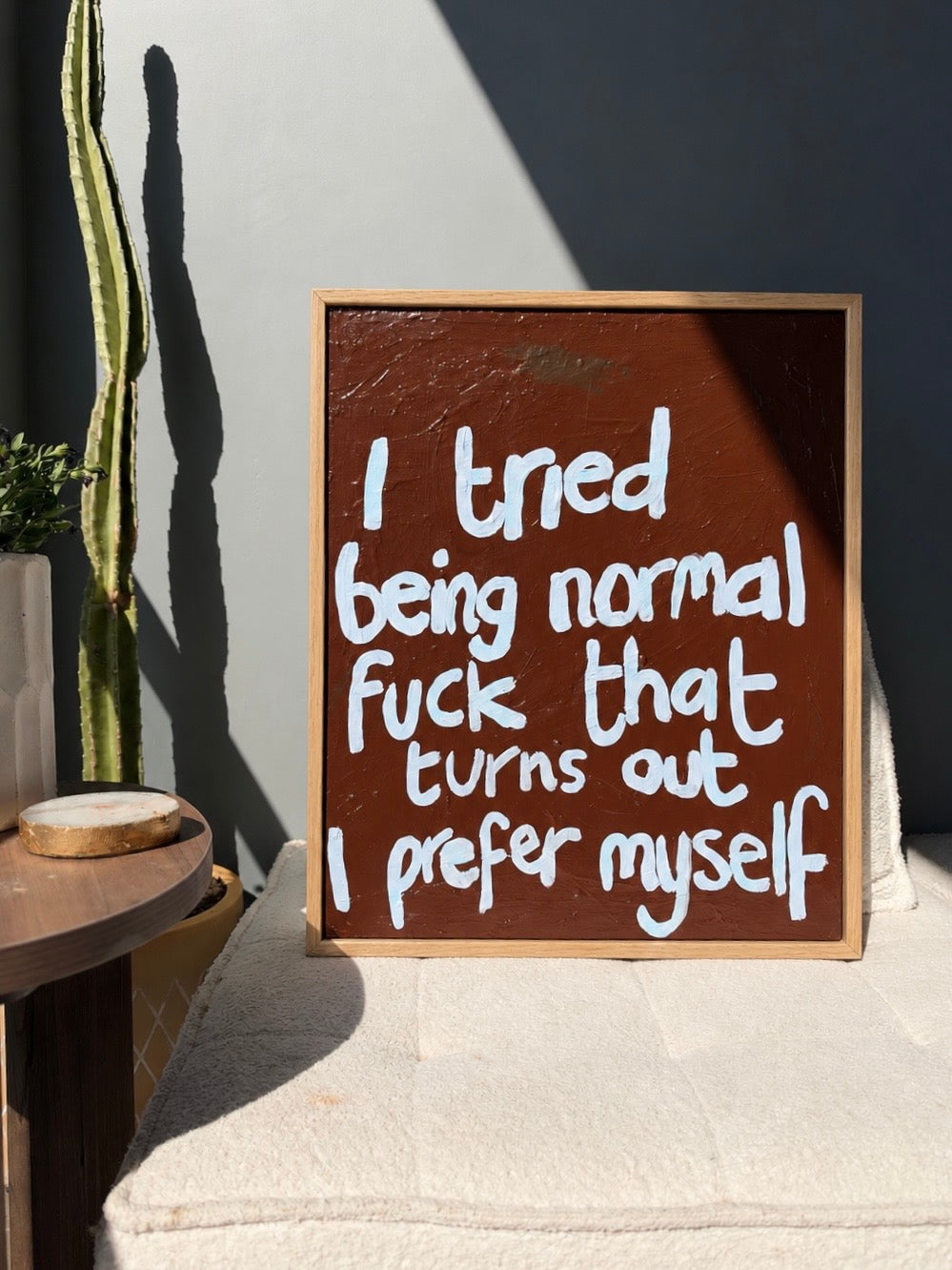 Prefer Myself Original Art (54x62cm) Framed in Raw Oak