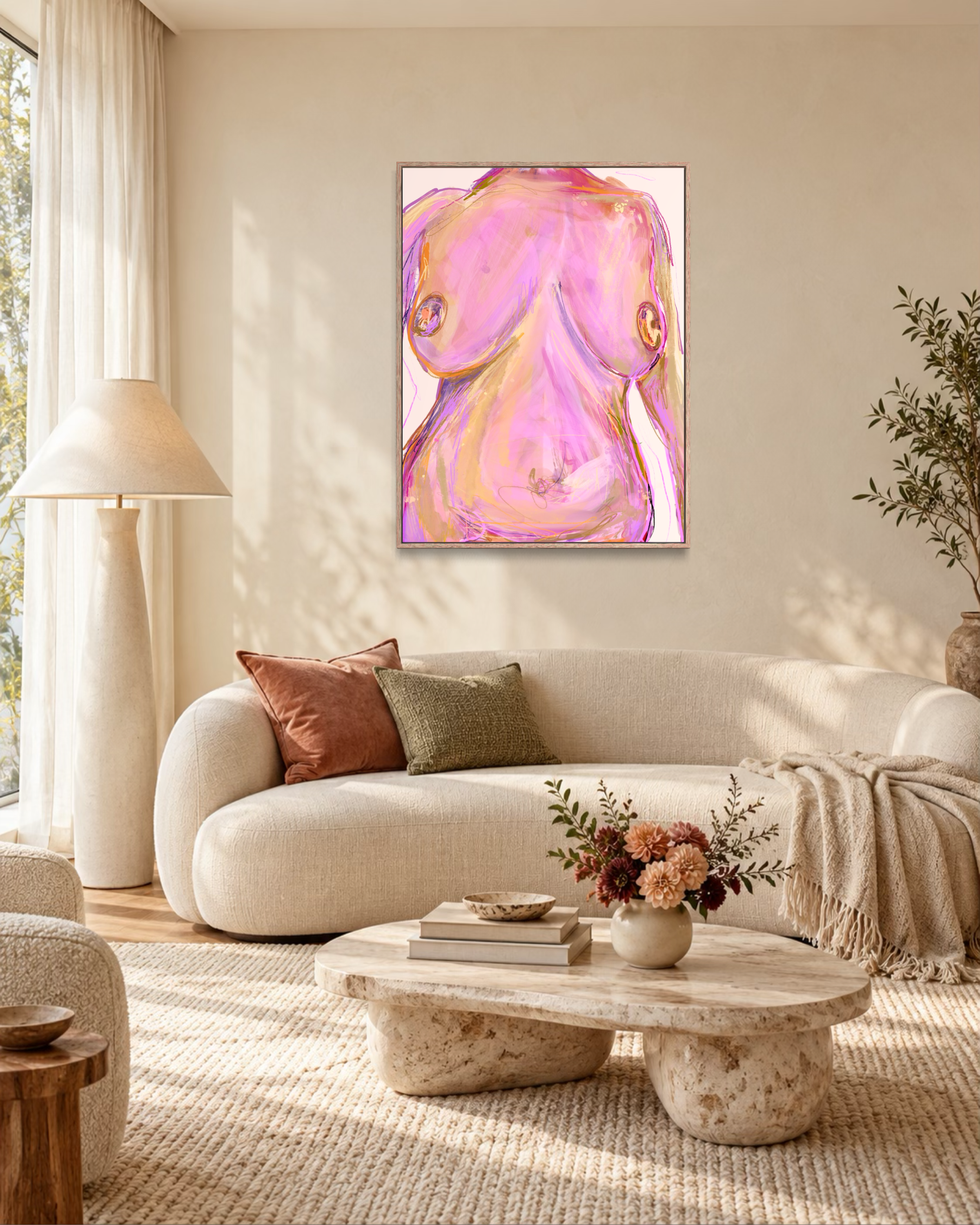 Custom Boob Art - Framed Medium (70x100cm)