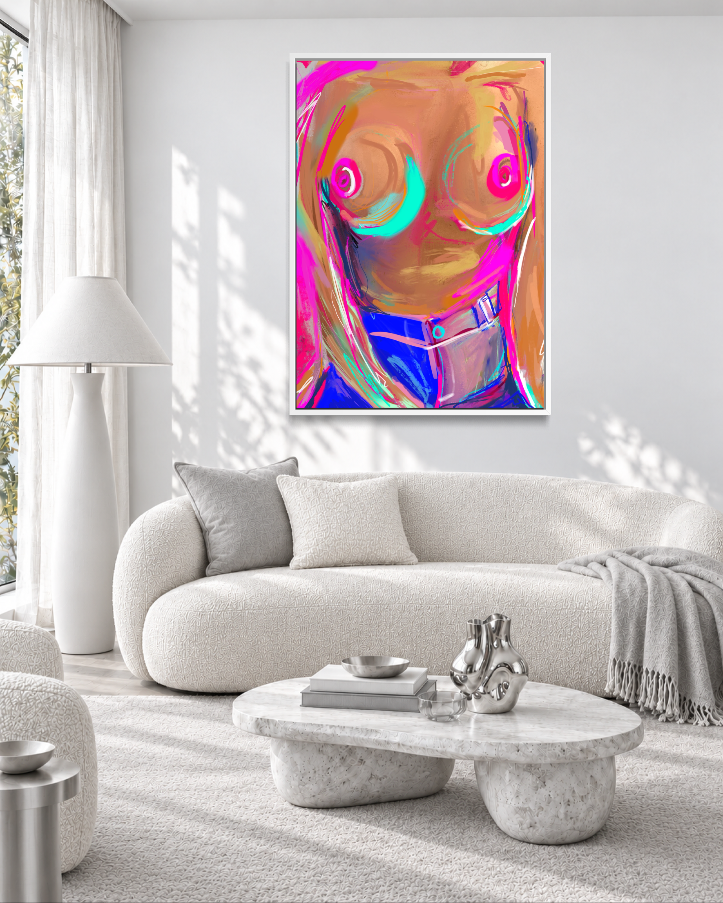 Custom Boob Art - Framed Large (90x126cm)