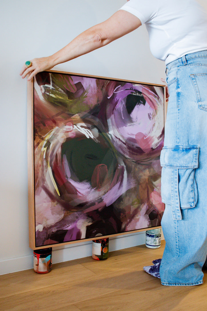 Sample - Healing and Peace - 80x80 cm Framed Raw Oak