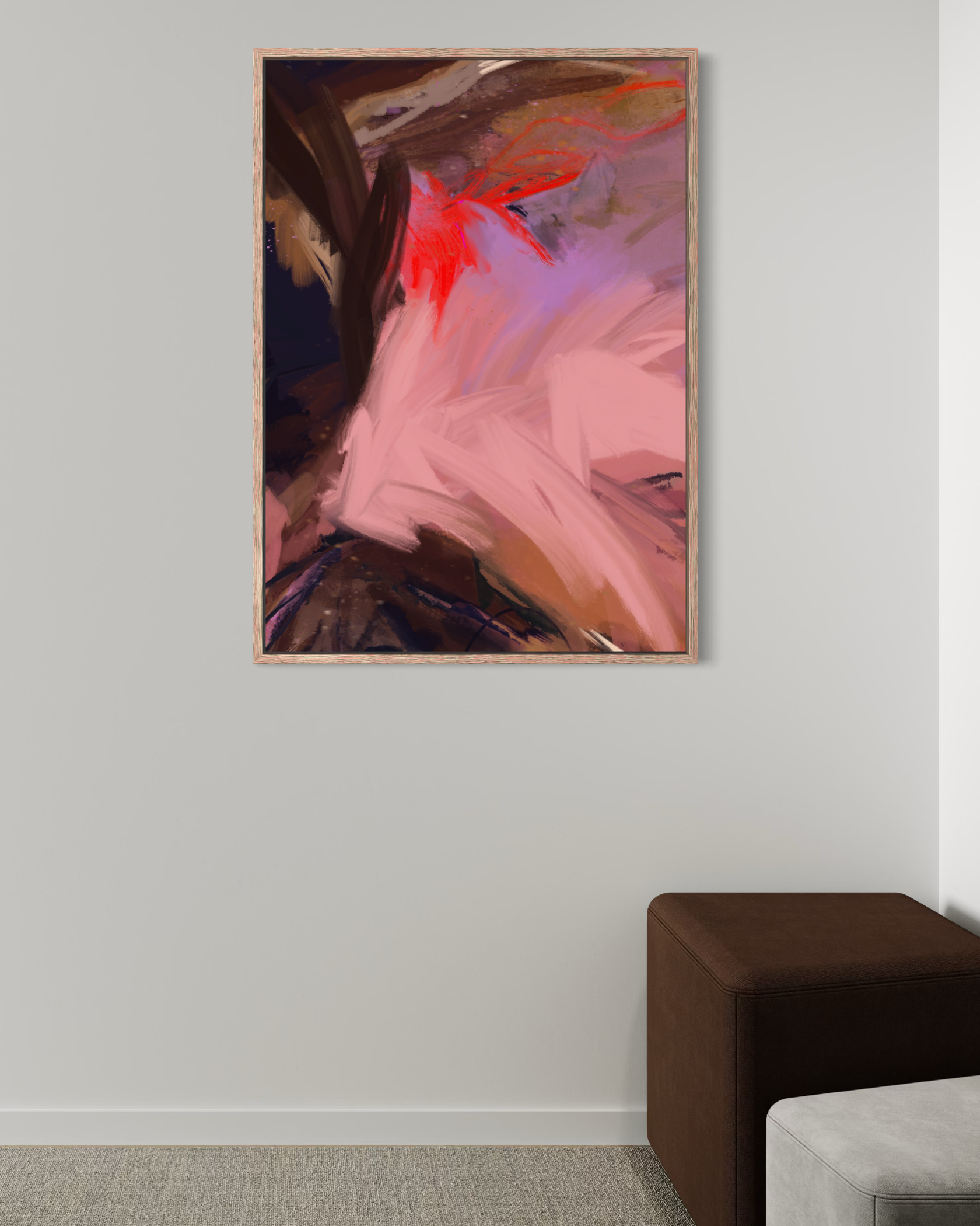 Grounded In Me - 70x100 cm Framed Raw Oak