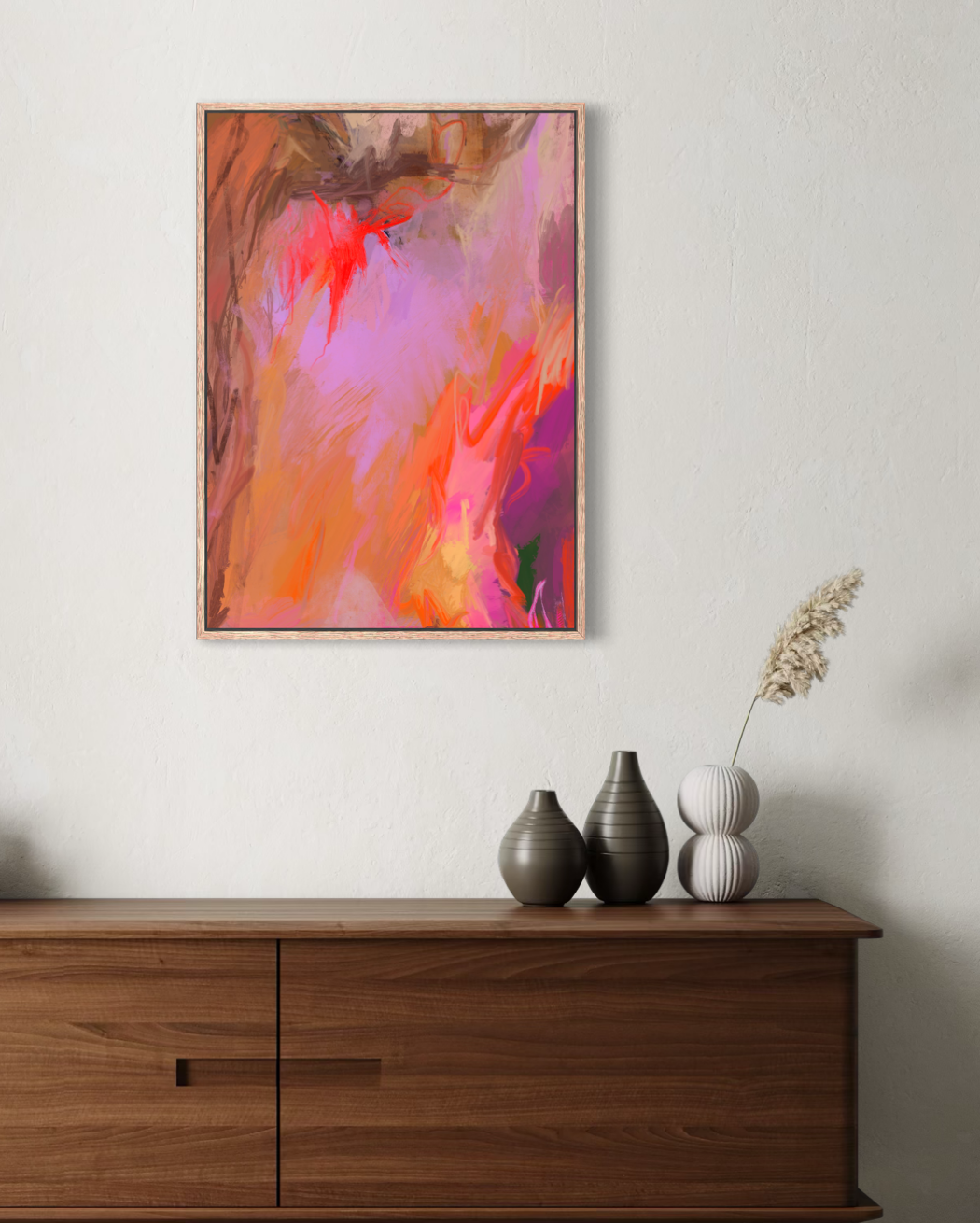 Loving Me Always - 29x42 cm Framed Raw Oak