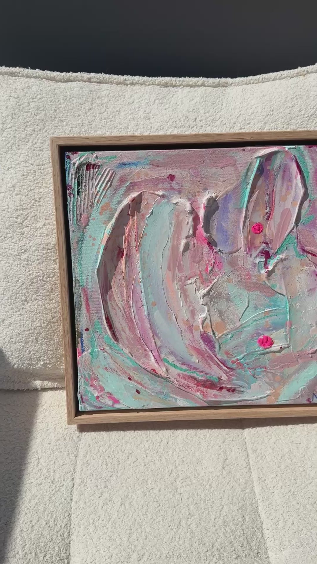 Maldives Original Art (33x33cm) Framed in Raw Oak